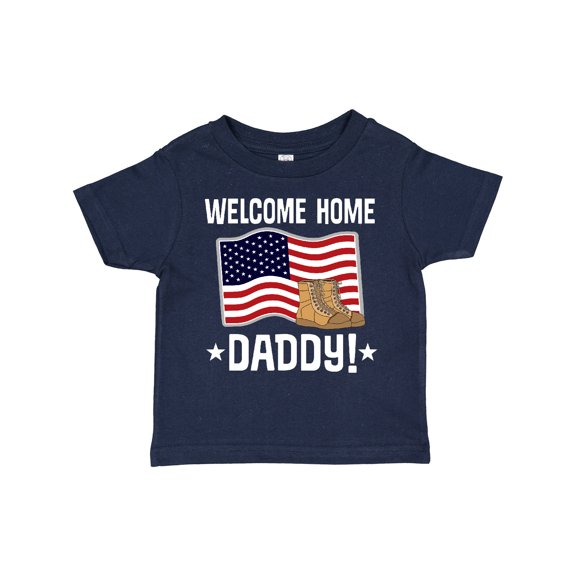 Inktastic Military Dad Welcome Home USA Flag Boys or Girls Toddler T-Shirt