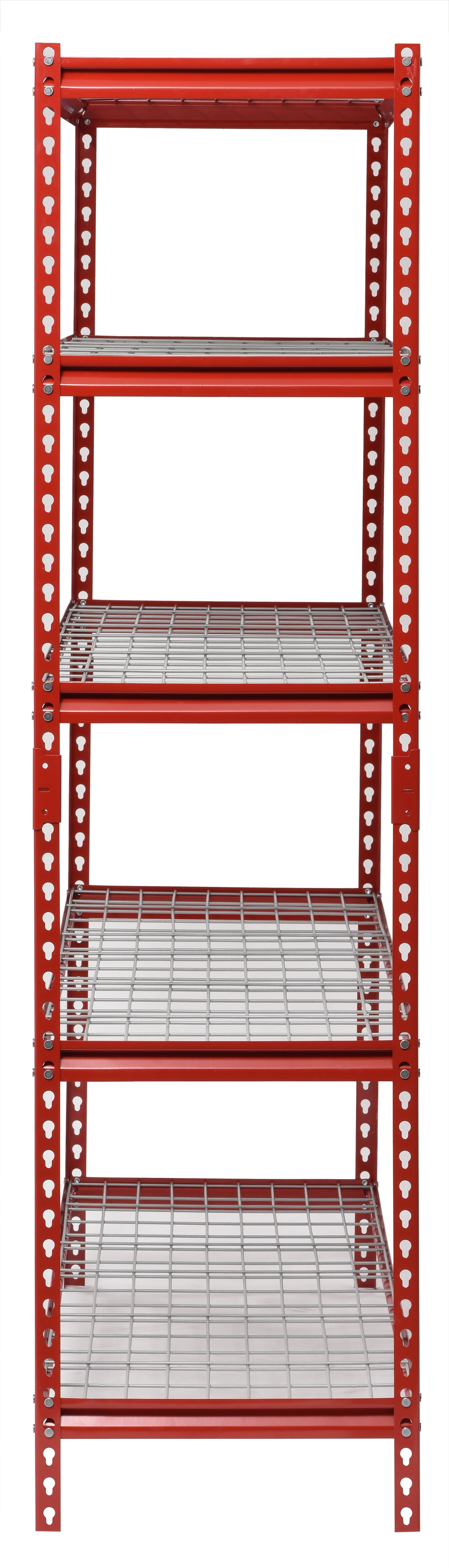 Muscle Rack 60"W x 24"D x 72"H 5-Tier Steel Shelving; 650 lb. Capacity per Shelf; Red