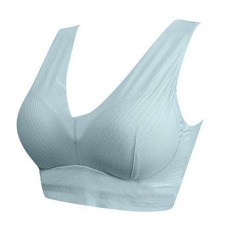 

MINZON Women Full Cup Thin Underwear Plus Size Wireless Sports Bra Lace Bra Cover Cup Large Size Vest Bras