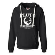 Womens Pluto Never Forget 1930 - 2006 Funny Science Deluxe Soft Hoodie