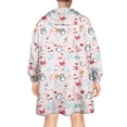 thumbnail image 2 of Wearable Oversized Blanket,Pink Christmas Santa and Penguin Pattern Wearable Blanket Hoodie for Adults,Cozy Hooded Blankets with Super Pockets,Super Warm Fuzzy Pullover for Women & Men, 2 of 6
