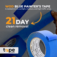 thumbnail image 6 of WOD Tape Blue Painters Tape 1.88 in x yd. Made in USA, 6 of 8