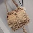 thumbnail image 3 of Zhaomeidaxi Women Leather  Bag Fringe Bag Satchel Shoulder bag Handbag Crossbody Bag, 3 of 9