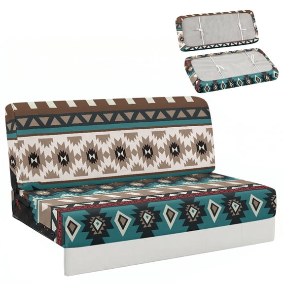 CHAQLIN Southwestern Geometric Pattern, RV Dinette Cushion Covers Elastic Fit RV Couch Covers Fit for Travel Trailer Suitable for Futon Sofa Jackknife Sofa