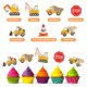 thumbnail image 3 of Decoración para tartas Toyvian 24 piezas Excavadora Camión volquete Cupcakes Postres Cumpleaños, 3 of 3