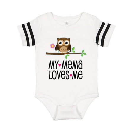 

Inktastic Mema Loves Me Girl Owl Gift Baby Girl Bodysuit