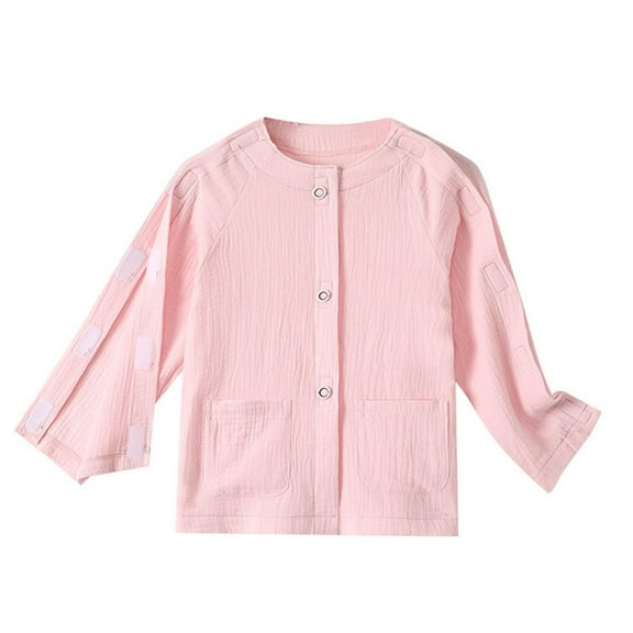 TAIAOJING Toddler Unisex Post Shoulder Long Sleeve Shirts For Kid With All Stick On Fasteners Recovery Tear Chemo Clothing Comfort Baby Child Daliywear 6-7 Years