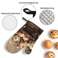 thumbnail image 3 of Honeii Vintage Peonies Rustic Charm Pattern Oven Mitts and Pot Holders, Silicone Oven Gloves,500 F Heat Resistant Oven Mitts Sets, 4PCS, 3 of 6