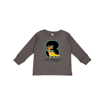 

Inktastic 3rd Birthday Dinosaur Party Outfit Gift Toddler Boy Girl Long Sleeve T-Shirt