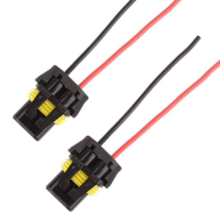 4-Pack 9006 HB4 9012 Fog Light & DRL Extension Wiring Harness – Male/Female Sockets, 18 AWG (14cm)