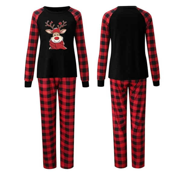 Christmas Family Matching Pajamas Set Cozy Holiday Sleepwear For Women Mom And Kids Festive Printed Pajama Outfit