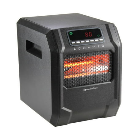 Comfort Zone 1,500-Watt Electric Digital Quartz Infrared Cabinet Space Heater with Remote Control in (The Best Space Heaters)