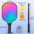 thumbnail image 4 of Pickleball Paddles Set Of 2, Fiberglass Surface, Neon Fluid Print, 4 Balls & Bag, 4 of 5