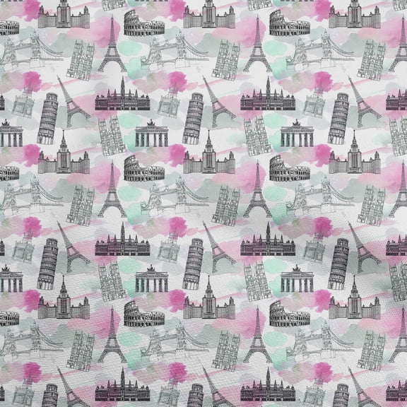 oneOone Cotton Cambric Fuschia Pink Fabric Travel Sewing Material Print Fabric By The Yard 56 Inch Wide