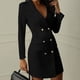 thumbnail image 5 of Puntoco moda mujer sólido doble botonadura botón damas frente estilo delgado vestido liquidación Puntoco Puntoco-5035, 5 of 9