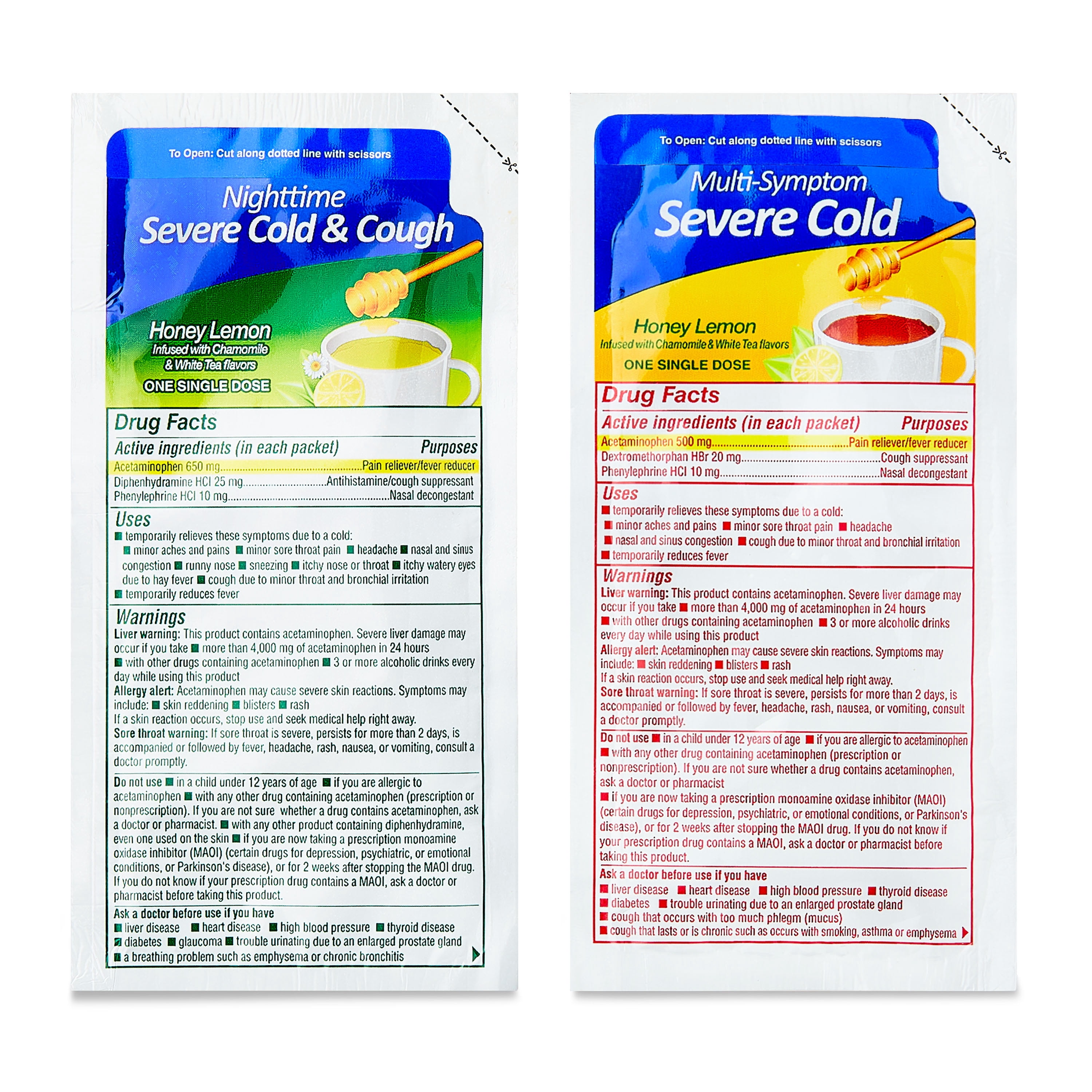 Equate Daytime and Nighttime Severe Cold & Cough Multi-Symptom Relief Combo Pack, 12 Count
