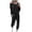 A-Black1278, variant on XIAOCHA Women Solid Print Tracksuit Long Sleeve Jogger Pants Loungewear