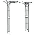 thumbnail image 2 of Outsunny 82'' Decorative Metal Garden Trellis Arch with Durable Steel Tubing & Elegant Scrollwork, Perfect for Weddings, 2 of 9