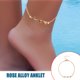 thumbnail image 4 of Aloy Anklet Creative Beautiful Simple Toble Chain Ornament Exquisito Faits Accessory Girl Joyería para decoración dorada Inevent AP009277-01, 4 of 7