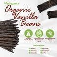 50 Organic Grade A Madagascar Vanilla Beans. Certified USDA Organic for