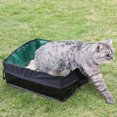 thumbnail image 2 of Caja de arena de viaje, bandeja de arena plegable para gatos, colección de arena para gatos antifugas con asa para conejos pequeños y medianos, 2 of 5