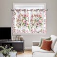 thumbnail image 4 of Spring Floral Kitchen Curtains Window Panels, Retro Pink Orchid Flowers Leaves Botanical Insulated Window Treatment Curtain, Grommet Curtains for Bedroom/Living Room/Bathroom, 2 Piece 52"Wx45"L, 4 of 8