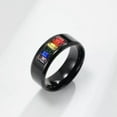 thumbnail image 6 of 8mm Rainbow Crystal Stainless Steel Band Womens Black Gold Silver Ring Size 5-12, 6 of 7