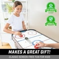 thumbnail image 7 of GoSports 40 Inch Table Top Air Hockey Game for Kids-AC Powered Motor - Oak, 7 of 7