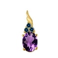 thumbnail image 2 of AoneJewelry 1.35 Cttw Oval Amethyst & Blue Diamond Pendant Necklace in 14k Yellow Gold, 2 of 5