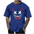 thumbnail image 1 of Blusas y camisas de manga corta y cuello redondo para hombre. Blusas/camisetas de manga corta con cuello redondo y estampado de Halloween para hombre. Blusa para hombre., 1 of 4