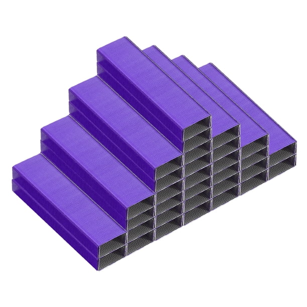 Grapas Uxcell para Grapadora, 2 Paquete de Grapas Estándar 26/6 de 1/4 de pulgada de Longitud para Suministros de Oficina, Morado
