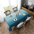 thumbnail image 4 of Navy Blue Ombre Rectangle Tablecloth, Teal White Gradient Modern Abstract Art Waterproof & StainResistant Tablecloth, Washable Oil-proof Table Cover for Dining/Party/Wedding/Camping/Buffet 52x70 In, 4 of 9
