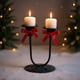 thumbnail image 5 of Candelabro romántico de dos brazos | Elegante candelabro de hierro para decorar mesas de Navidad y bodas | Centro de mesa dorado y negro para cenas y eventos, 5 of 7