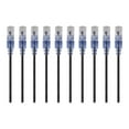 thumbnail image 2 of Monoprice SlimRun - Patch cable - RJ-45 (M) to RJ-45 (M) - 1 ft - 0.1 in - UTP - CAT 6a - booted, snagless, stranded - black (pack of 10), 2 of 5