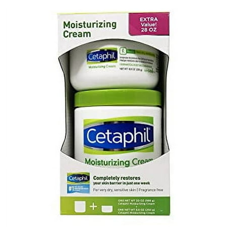 Cetaphil Moisturizing Cream for Dry, Sensitive Skin, (20 oz and 8.8 oz, 2 Pack)