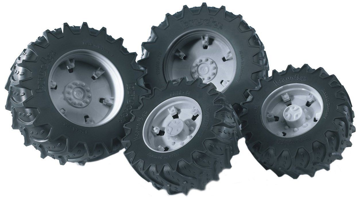 Twin Tractor Tires (Grey Rims) Vehicle Toy by Bruder Trucks (03315
