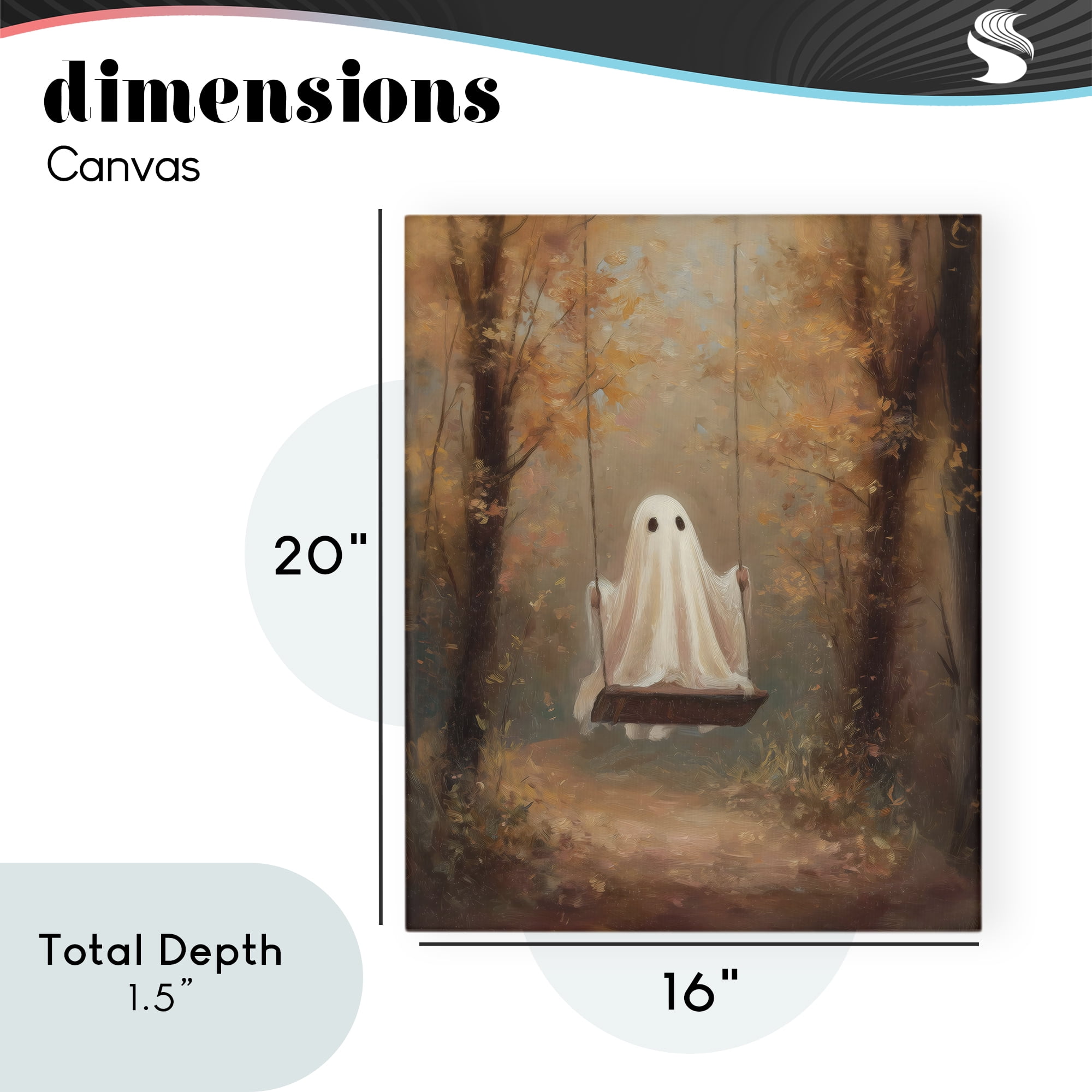 Eerie Swinging Ghost Canvas Wall Art, design by Arlington Prints