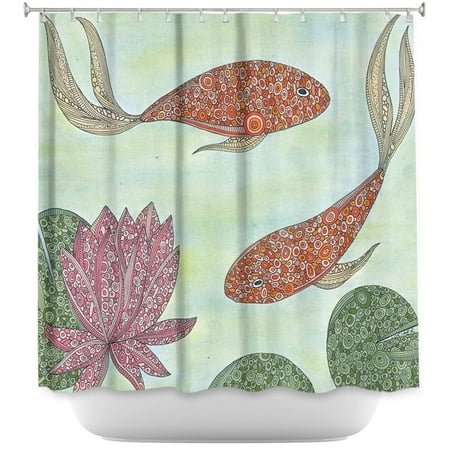 DiaNoche Designs Unique Bathroom Shower Curtains by Valerie Lorimer - Koi (Best Koi Pond Design)