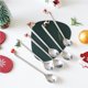 thumbnail image 4 of Injueey Juego de cucharas de Navidad de 6 uds., vajilla de acero inoxidable, mezcla de postres de Navidad, cucharas de café, herramienta de Kits de decoración para fiestas Plata/6 piezas, 4 of 6