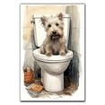 thumbnail image 3 of Glenofimaal Terrier Dog Canvas Wall Art for Bedroom Living Room Home Decor,Funny Dog Canvas Sitting on The Toilet Animal Pattern Office Artworks, modern wall decor, Ready to Hang, 3 of 6