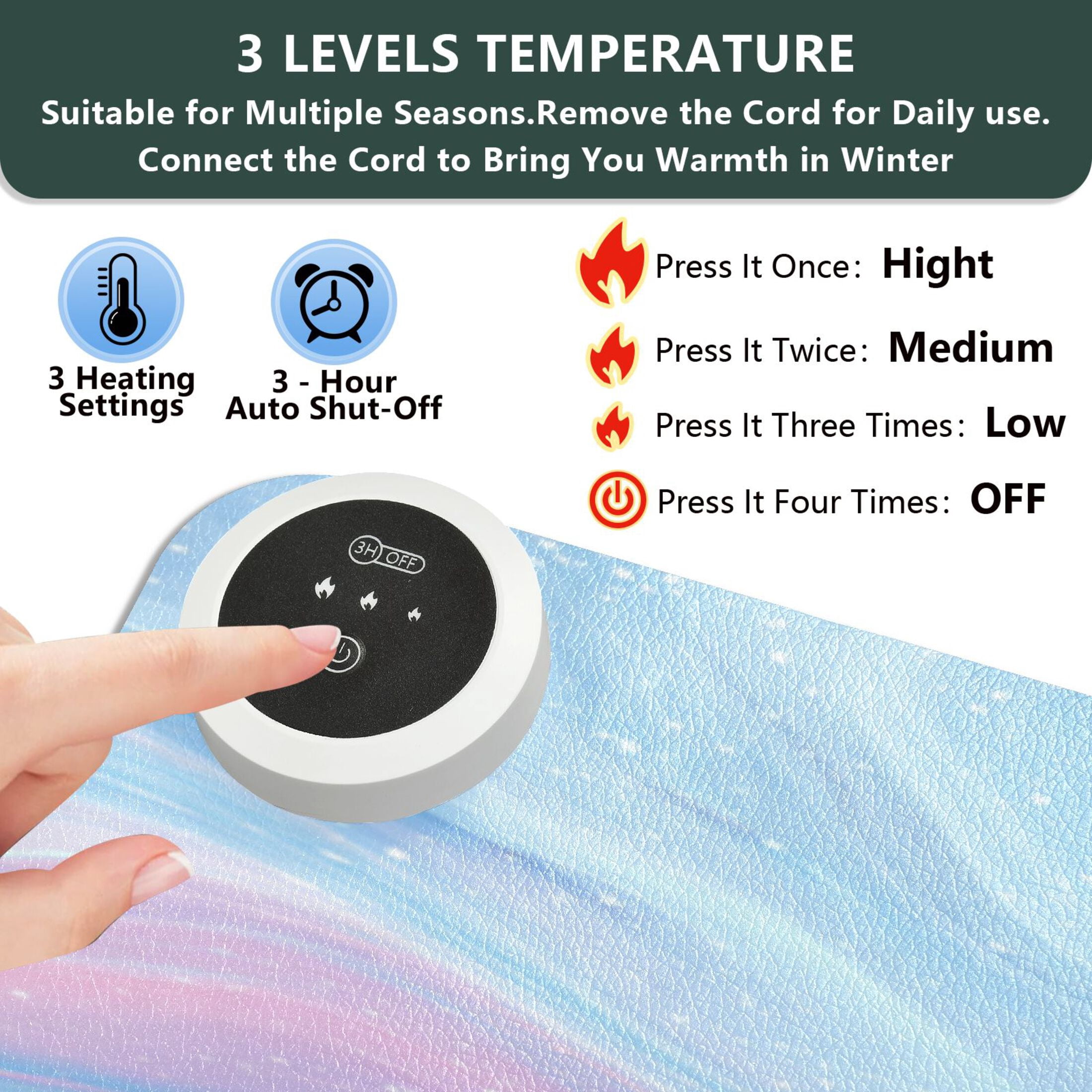 Large Heated Desk Mat Mouse Pad 31.5"x13"PU Leather Graphene Heating Desk Warmer with 3 Temperature Settings 110V US Plug Non-Slip Warm Pad for Home, Office, and Gaming Dreamy Swirl Galaxy Print