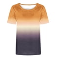thumbnail image 4 of Olyvenn Women Gradient Color Shirts Short Sleeve Summer Topsd Ressy Casual Tunic Blouses Trendy Vacation Clothes 2025 Orange XL, 4 of 4