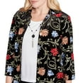 thumbnail image 4 of Alfred Dunner Womens Rich Velvet Floral Two In One Top With Necklace, 4 of 4