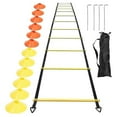thumbnail image 1 of Sports Speed Agility Training Set 12 Disc Cones 4 Steel Stakes And Agility Ladder For Football Bask, 1 of 5