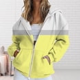 thumbnail image 2 of BODOAO Zip Up Hoodie Women Fall Jacket Oversized Sweatshirt Zipper Long Sleeve Tops Color Block Long Sleeve Sweatshirts Fall Outfits 2025 O Versized Hoodies Casual Fashion Jackets Yellow Xl, 2 of 4