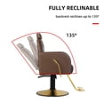 thumbnail image 4 of Hydraulic Reclining Barber Chair Salon Chair, Reclining Salon Chair for Hair Stylist, Adjustable Height and 360 Degree Swivel, All Purpose Beauty Spa Equipment-Brown, 4 of 9