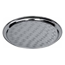 Round Tray with Swirl Pattern, 16-Inch, Stainless Steel