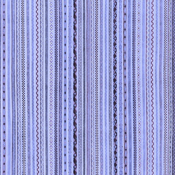 Ahgly Company Machine Washable Indoor Square Abstract Blue Modern Area Rugs, 6' Square