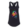 thumbnail image 2 of Wild Bobby, Colorful Rainbow Rabbit Animal Lover Ladies Racerback Tank Top, Black, Small, 2 of 3