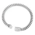 thumbnail image 3 of Cuban Link Stainless Steel Chain CZ Bracelet Bangle for Men Women 6-14mm, 3 of 3
